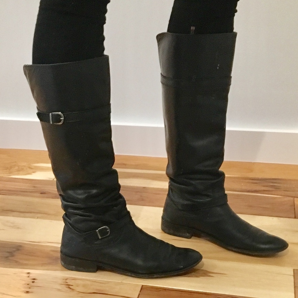 Frye Knee-High Black Shirley Boots 41